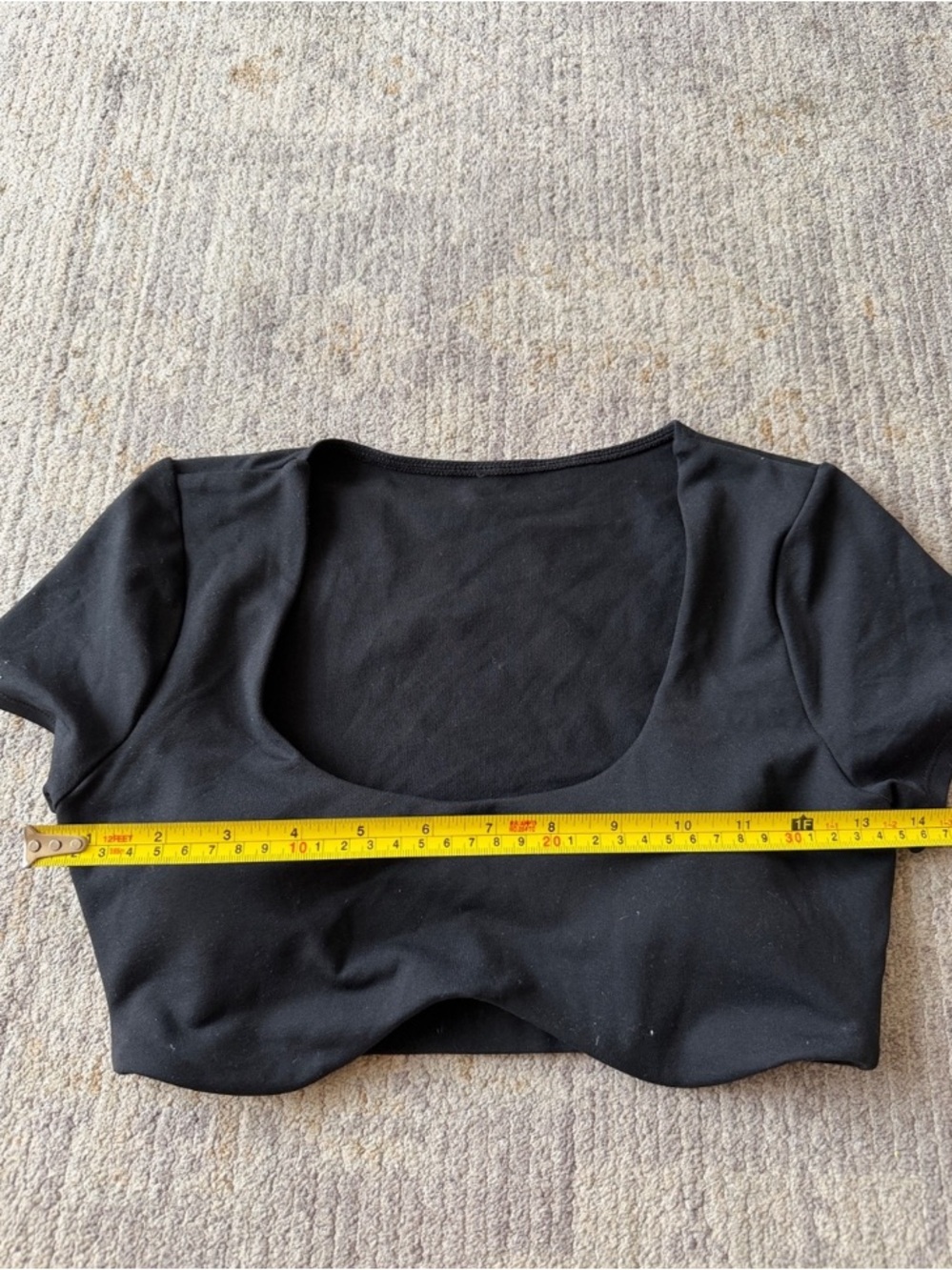 Le Lis Black Scoop Neck Crop Top